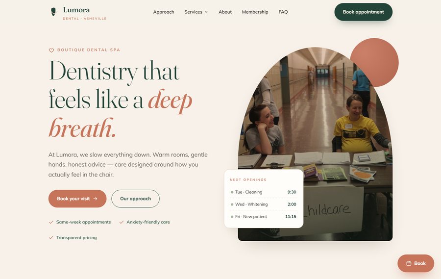Lumora Dental — dental website built by Bytewren